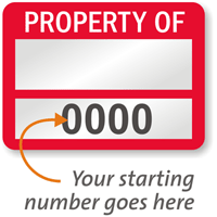PROPERTY OF ____ (fill in blank) Label