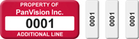 Multipart 4-in-1 Custom Asset Tag with Numbering