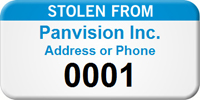 Stolen From Custom Asset Tag with Numbering