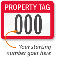 PROPERTY TAG, with consecutive numbering