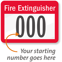 Fire Extinguisher Label, Consecutive Numbering
