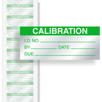 Calibration: ID#/By/Date/Due - Green