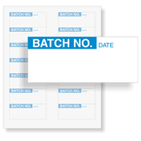 Batch No. Calibration Labels, Blue On White
