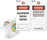 Danger Equipment Needs Repair Lock Out Tag-in-a-Box