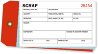 Inventory Tag - Colored Scrap (3 part)