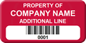 Sequential Barcode Custom Asset Tag