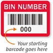 BIN NUMBER, with barcode numbering