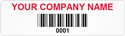 Asset Label, Company Name with Barcode