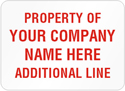 Asset Label, Property of Company Name