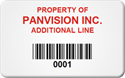 Asset Label, Property of Company Name with Barcode