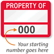 PROPERTY OF ____ (blank), with numbering