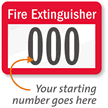 Fire Extinguisher Label, Consecutive Numbering