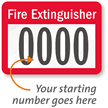 FIRE EXTINGUISHER Label, numbering, pack of 1000