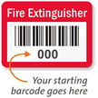 FIRE EXTINGUISHER, with barcode numbering