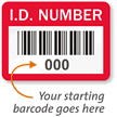 I.D. NUMBER, with barcode numbering