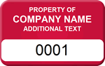 Asset Tag Sequential Numbering, three lines text