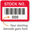STOCK NO., with barcode numbering