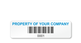 Bar Code Vinyl Label, 1/2 in. x 1-3/4 in.