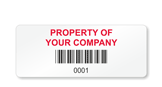 Bar Code Vinyl Label, 3/4 in. x 1-7/8 in.