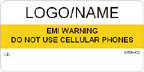 EMI Warning, Don't Use Cellular Phones Label