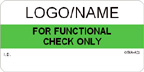 For Functional Check Only Label [add name/logo]