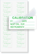 Calibration: By/Date/Next Cal. Due/Instrument# - Green