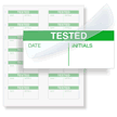 Tested Calibration Labels, Green On Silver