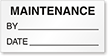 Maintenance: By/Date - Black