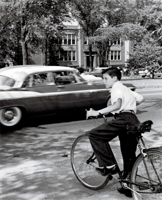 1959 Entering Traffic on Bike