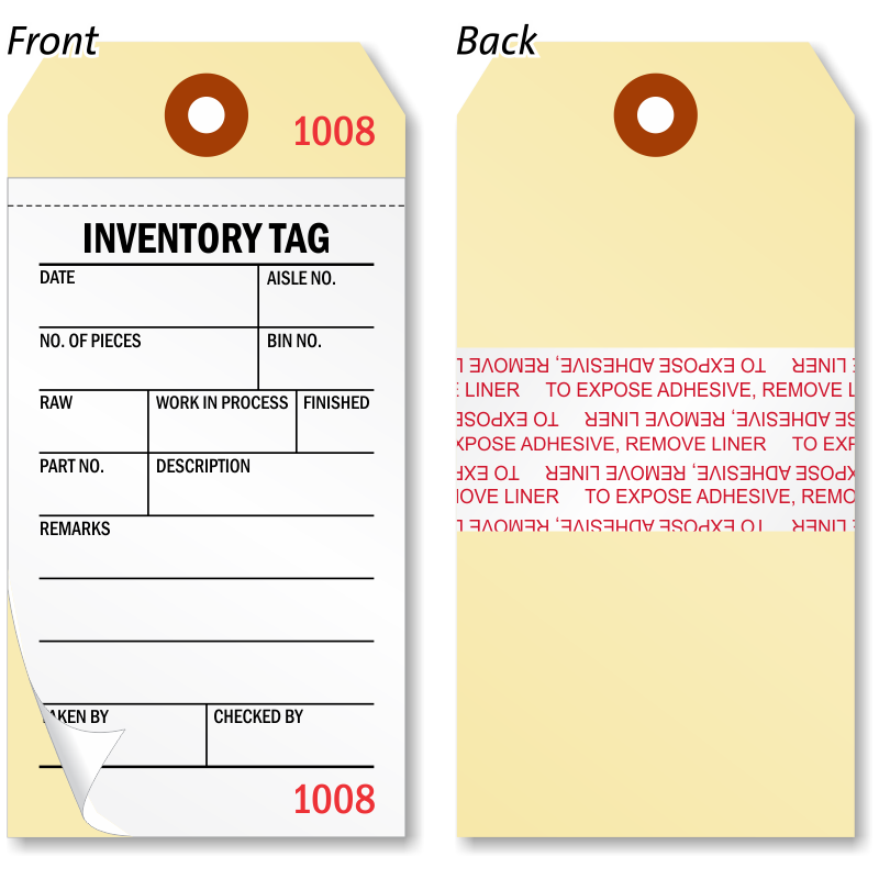 2 Part Inventory Tag Sku Tg 1612