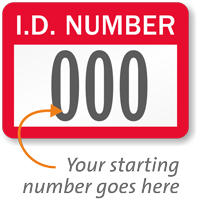 ID No. Consecutive Numbered Labels (Pack of 100)