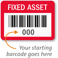 FoilGuard Fixed Asset Metal Barcode Pre Numbered Labels