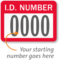 ID Number   Prenumbered Labels (Pack of 1000)