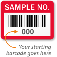 SAMPLE NO., with barcode numbering