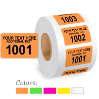Customizable Color Coded Consecutively Numbered Labels Roll