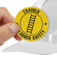 Trained Ladder Safety Hard Hat Label