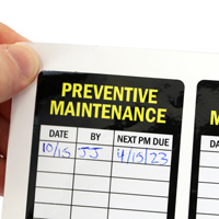 Preventive Maintenance Inspection Record Label
