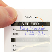 Verified By Date Write-On Quality Control Label