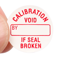 CALIBRATION BY VOID IF SEAL DAMAGED