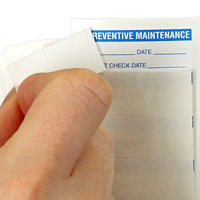 Preventive Maintenance Label: By/Date/Next - Blue