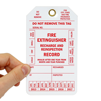 Fire Extinguisher Recharge And Reinspection Record Tag