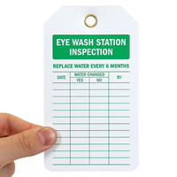 Eye Wash Station Inspection Two-Sided Inspection Record Tag