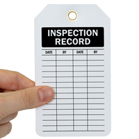 2-Sided Inspection Record Inspection and Status Record Tag