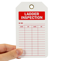 Ladder Inspection Two-Sided Inspection and Status Record Tag
