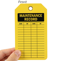 Maintenance Record Inspection and Status Record Two-Sided Tag